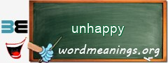 WordMeaning blackboard for unhappy